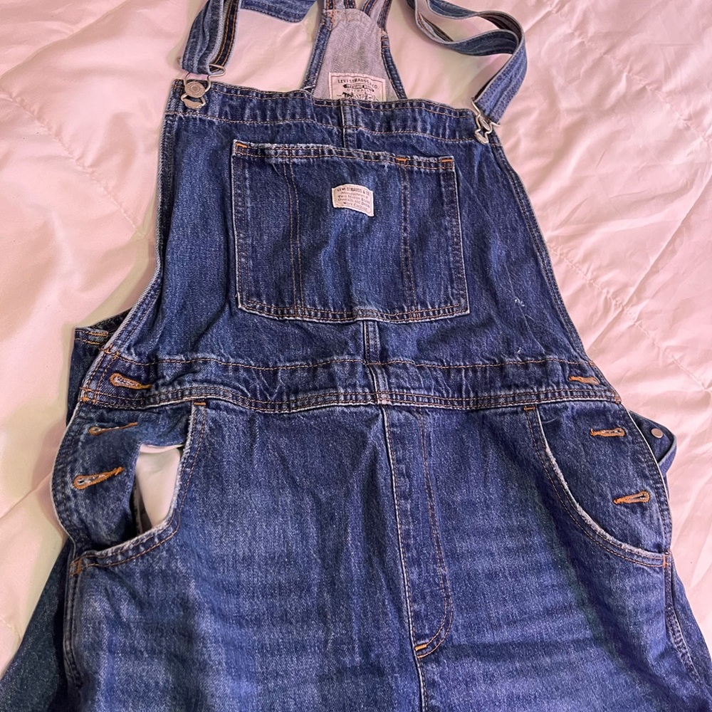 Dark Blue Levi’s overalls